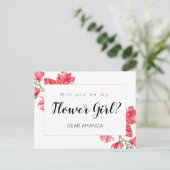 フラワーガールピンクホワイトフローラマグノリアカード シーズンポストカード (スタンド正面)