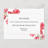 フラワーガールピンクホワイトフローラマグノリアカード シーズンポストカード (裏面)