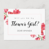 フラワーガールピンクホワイトフローラマグノリアカード シーズンポストカード (正面)