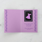 フラワーガールピンク花のドレス 招待状 (内部)