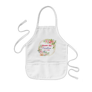 フラワーガールフローラピンクローズ 子供用エプロン