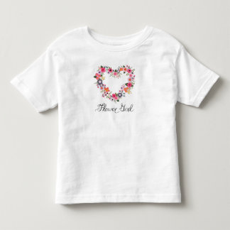 フラワーガールブラッシングハートTシャツ トドラーTシャツ
