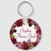 フラワーガールブルゴーニュフローラ結婚式の引き出物キーチェーン キーホルダー (正面)