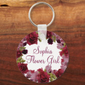 フラワーガールブルゴーニュフローラ結婚式の引き出物キーチェーン キーホルダー (正面)