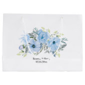 フラワーガールブルーピーニー結婚フローラサンキュー ラージペーパーバッグ (裏面)