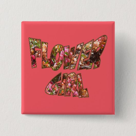 フラワーガールブーゲンビリーアスクエアボタン 缶バッジ (正面)
