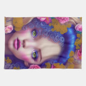 フラワーガールプリンセスインスパイアバイウクライナ文化 キッチンタオル (横)