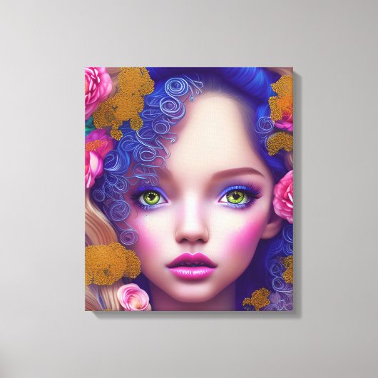 フラワーガールプリンセスインスパイアバイウクライナ文化 キャンバスプリント (正面)