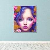 フラワーガールプリンセスインスパイアバイウクライナ文化 キャンバスプリント (インサイチュ (ウッドフロア))