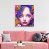 フラワーガールプリンセスインスパイアバイウクライナ文化 キャンバスプリント (インサイチュ (リビング))