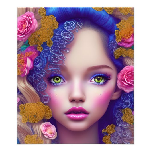 フラワーガールプリンセスインスパイアバイウクライナ文化 フォトプリント (正面)