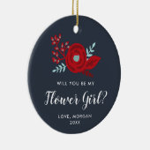 フラワーガールプロポーザルパーソナライズされたJr Bridesmaid セラミックオーナメント (右)