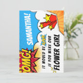 フラワーガールプロポーザル – スーパーヒーローテーマ 招待状 (スタンド正面)