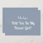 フラワーガールプロポーズダスティブルー結婚ズの上品 招待状 (正面/裏面)