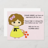 フラワーガールプロポーズ-ブルネット 招待状 (正面/裏面)