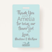 フラワーガールペタルパトロールバッジブルー バッジ (裏面)