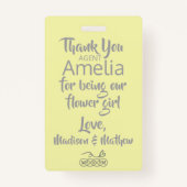 フラワーガールペタルパトロールバッジブルー バッジ (裏面)