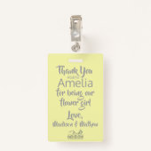 フラワーガールペタルパトロールバッジブルー バッジ (裏面クリップ)