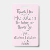 フラワーガールペタルパトロールバッジ赤面 バッジ (裏面)