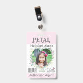 フラワーガールペタルパトロールバッジ赤面 バッジ (正面 （クリップ付）)