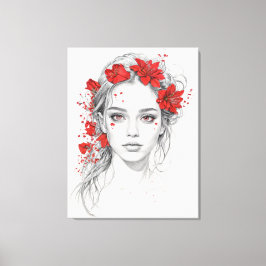 フラワーガールポートレート キャンバスプリント