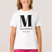 フラワーガールモノグラム名 Tシャツ (正面)