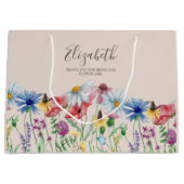 フラワーガールワイルドフラワーチャームありがとう ラージペーパーバッグ (正面)