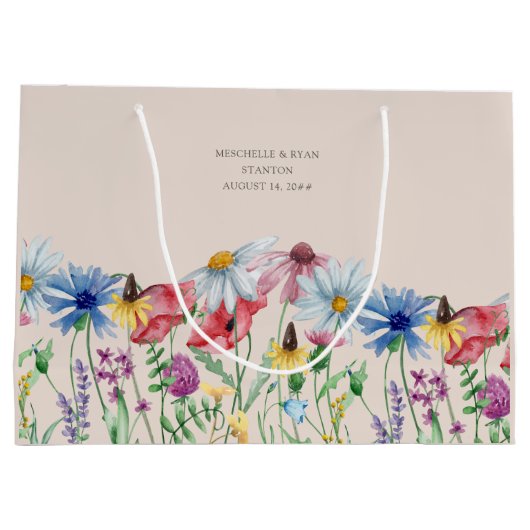 フラワーガールワイルドフラワーチャームありがとう ラージペーパーバッグ (裏面)