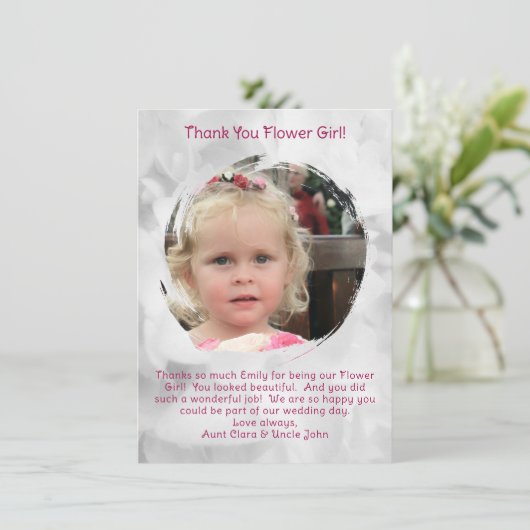 フラワーガール写真ありがとうご連絡 サンキューカード (スタンド正面)