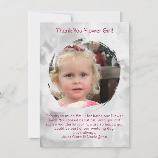 フラワーガール写真ありがとうご連絡 サンキューカード (正面)