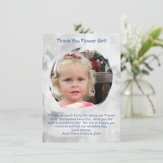フラワーガール写真ありがとうご連絡 サンキューカード (スタンド正面)