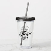 フラワーガール名ミニマルブラックモダン結婚ズ・ギフト アクリルタンブラー (裏面)