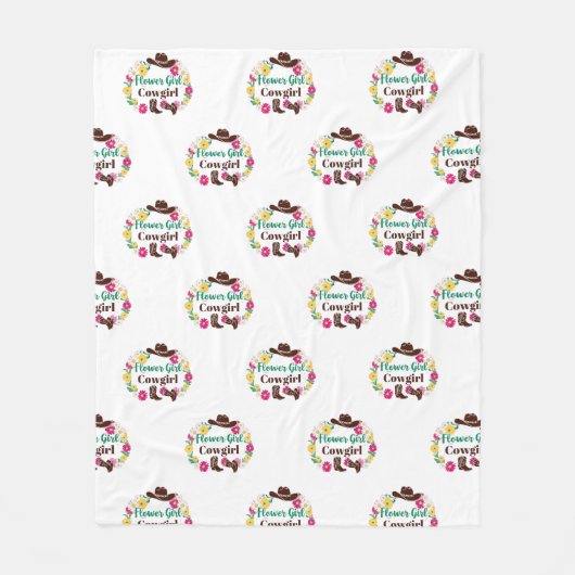 フラワーガール女性のカーボーイ フリースブランケット (正面)