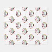 フラワーガール女性のカーボーイ フリースブランケット (正面(横))