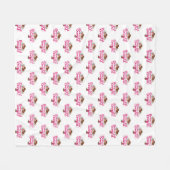 フラワーガール女性のカーボーイ フリースブランケット (正面(横))