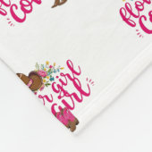 フラワーガール女性のカーボーイ フリースブランケット (角)