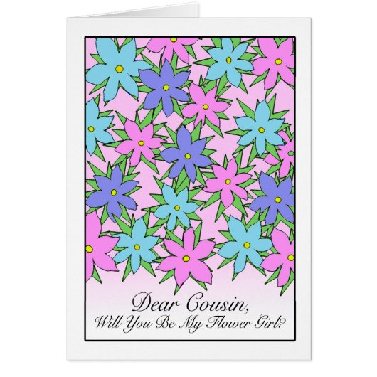 フラワーガール招待状いとこパステルフラワーズ (正面)