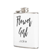 フラワーガール白黒ブライダルパーティ結婚ズ フラスク (左)