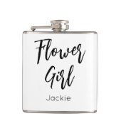 フラワーガール白黒ブライダルパーティ結婚ズ フラスク (正面)