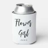 フラワーガール白黒ブライダルパーティ結婚ズ 缶クーラー (缶正面)