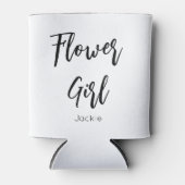 フラワーガール白黒ブライダルパーティ結婚ズ 缶クーラー (正面)