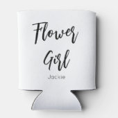 フラワーガール白黒ブライダルパーティ結婚ズ 缶クーラー (裏面)