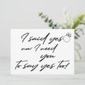 フラワーガール私が言ったyesおもしろいタイポグラフィ 招待状 (スタンド正面)