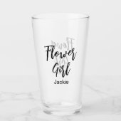 フラワーガール結婚ズ白黒ガラス杯 タンブラーグラス (正面)