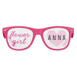 フラワーガール結婚式の引き出物ブラックピンクネームA03 レトロサングラス