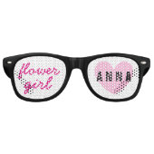フラワーガール結婚式の引き出物ブラックピンクネームA03 レトロサングラス (正面)