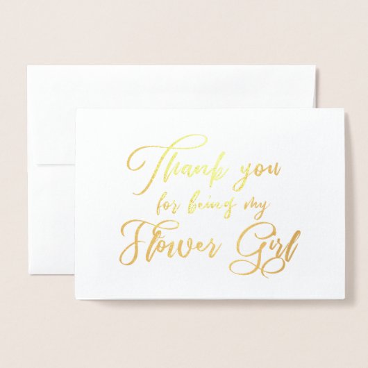 フラワーガール美結婚美の感謝 箔カード (封筒付き正面)