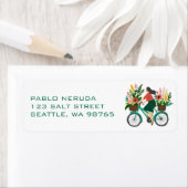 フラワーガール自転車かわいいカスタム郵送先住所 ラベル (インサイチュ)