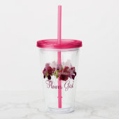 フラワーガール花嫁ギフトフローラ結婚ズタンブラー アクリルタンブラー (正面)