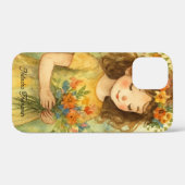 フラワーガール お花に囲まれて幸せな女の子 レトロ Case-Mate iPhoneケース (裏面 (横))